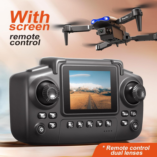 Квадрокоптер дрон E99 камера HD 1080P, екран, FPV, захист від перешкод, керування без телефону