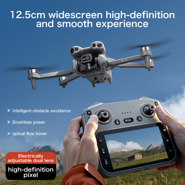 Квадрокоптер GT50 NEW drone  із 8K-камерою, БК моторами, обходом перешкод до 20 хв. польоту РК пульт