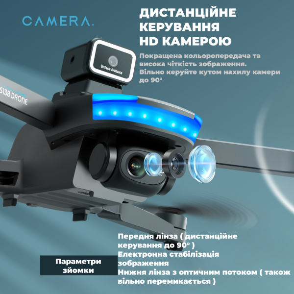Квадрокоптер S138 с камерой 4K, FPV, БК,  150 м, 20 хв. полета + кейс