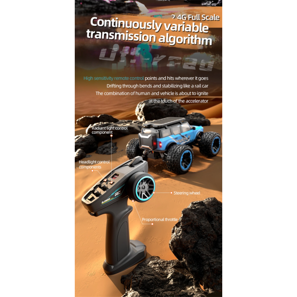 RC джип SG201MAX, 1:20, щеточный, металлический привод радиоуправляемая машина 40 км/ч, LED