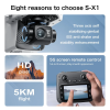 Квадрокоптер S-X1 Max з GPS та 4K камерою, пульт з екраном, EIS, 5G Wi-Fi, до 3 км