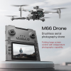 Квадрокоптер M66 MAX с пультом и экраном, FPV, двойная камера, бесщеточные моторы, складной дрон