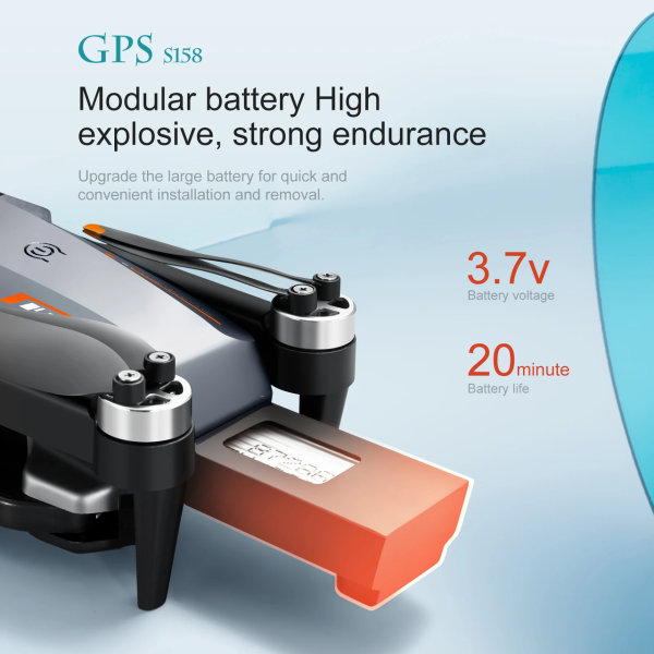 Квадрокоптер S158 MAX Радиоуправляемый дрон с пультом с экраном GPS FPV 4K до 2 км. 20 мин