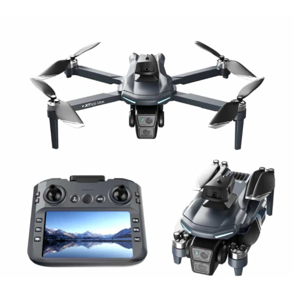 Квадрокоптер XT606 MAX GPS 4K дрон с пультом и экраном 5.6", FPV 5G WiFi, бесщеточными моторами, EIS стабилизацией, Follow Me, Optical Flow, до 2 км