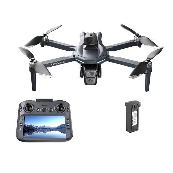 Квадрокоптер XT606 MAX GPS 4K дрон с пультом и экраном 5.6", FPV 5G WiFi, бесщеточными моторами, EIS стабилизацией, Follow Me, Optical Flow, до 2 км