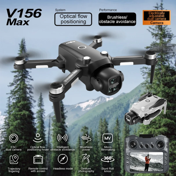 Квадрокоптер V156 MAX дрон з RC пультом 4K EIS безщітковий до 500 м. 25 хв