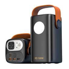 Повербанк для ноутбука Powerbank 60000 mAh, быстрая зарядка Power Delivery 100W, LED-дисплей, фонарик