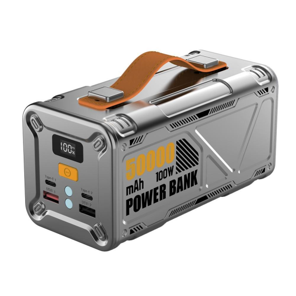 Повербанк 50000 мА·ч для ноутбука, PD 100W, портативный powerbank, LED-индикатор, Type-C, быстрая зарядка
