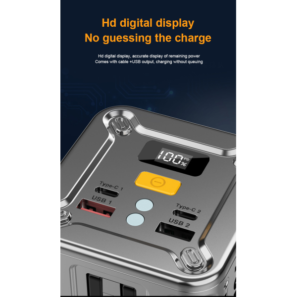 Повербанк 50000 мА·ч для ноутбука, PD 100W, портативный powerbank, LED-индикатор, Type-C, быстрая зарядка