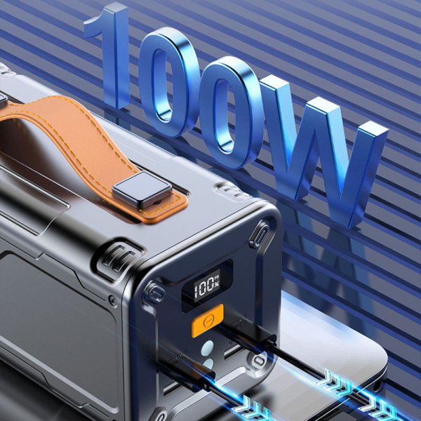 Повербанк 50000 мА·ч для ноутбука, PD 100W, портативный powerbank, LED-индикатор, Type-C, быстрая зарядка