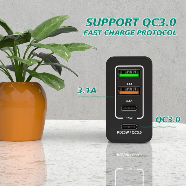 Зарядний пристрій PD 30W швидке заряджання Quick Charge 3.0 USB, Type-C PD, блок зарядки