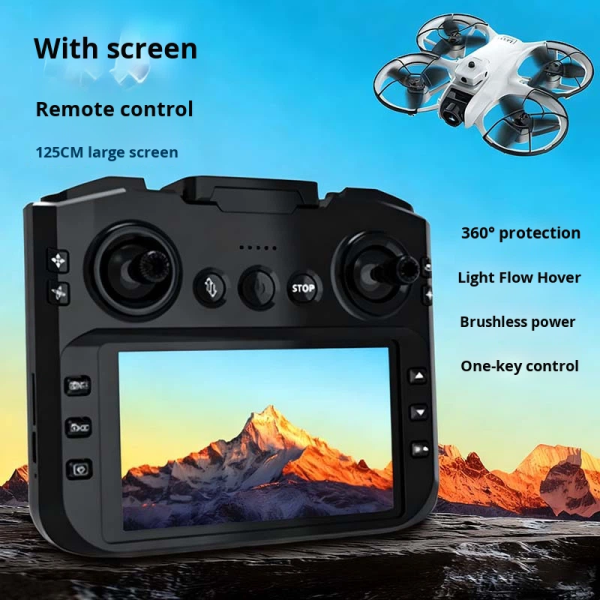 Квадрокоптер  M63 WiFi FPV с экраном 4.3", двойная камера, обход препятствий 360°, бесколлекторный дрон