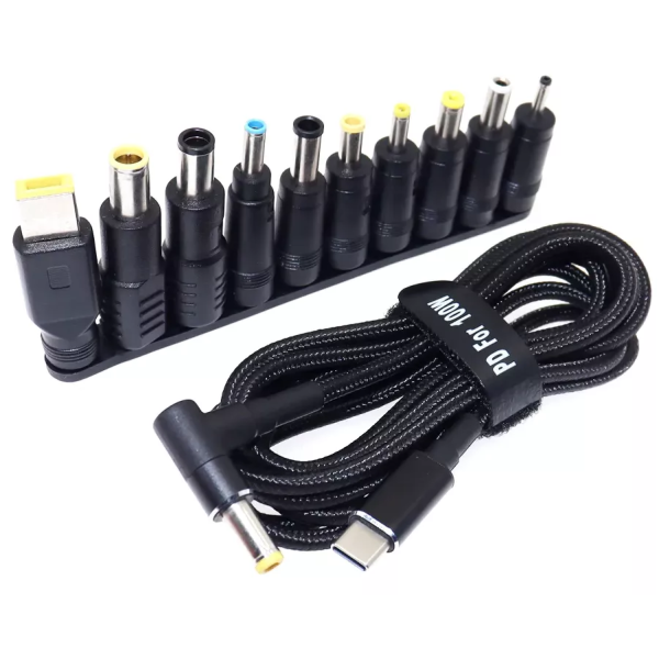USB-C — DC Кабель для зарядки ноутбуков PD 100w с набором переходников