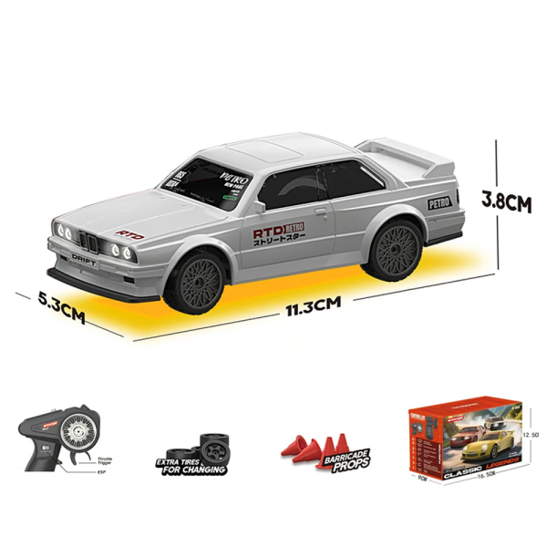 Машинка на пульті K2 Mercedes W201 Mini Drift 1:43 4WD RC дрифт авто до 15 км.