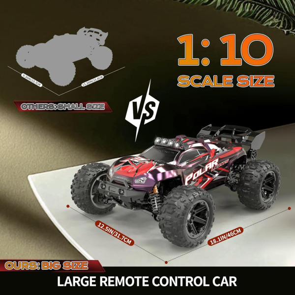 Радіокерована машинка 1:10 4WD HS10421 до 45 км/год потужний позашляховик RC авто великі колеса