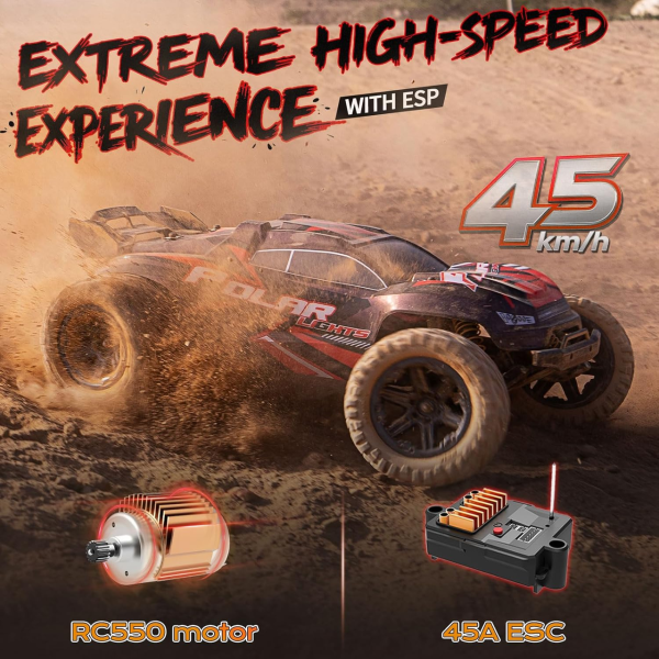 Радіокерована машинка 1:10 4WD HS10421 до 45 км/год потужний позашляховик RC авто великі колеса