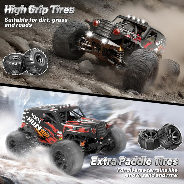 RC Машинка HS14311 Монстр Трак 1:14 4WD до 40 км/ч внедорожник на радиоуправлении металлическая трансмиссия IPX4
