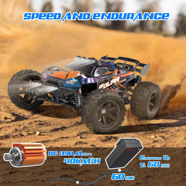 RC Машинка Монстр Трак 1:14 4WD до 40 км/ч внедорожник на радиоуправлении IPX4 полный привод металл