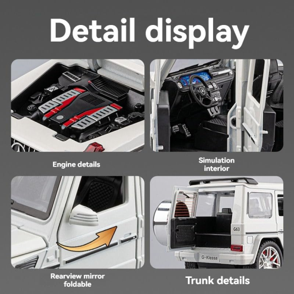 Радиоуправляемая машинка Mercedes-Benz AMG G63 1:24, металлическая (diecast), свет, звук, открываются двери, RC 2.4GHz