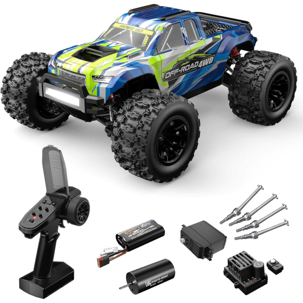 RC машинка MJX 14208 4WD 1:14 до 50 км/год, 2 акумулятори, безколекторний позашляховик, металева підвіска