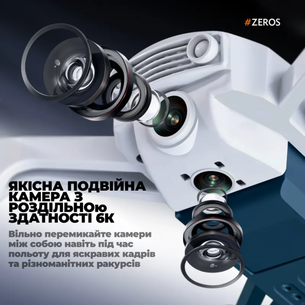 Квадрокоптер 4DRC V15 Zeros дрон з камерою, HD, Wifi FPV, до 100 м. до 12 хв. польоту 