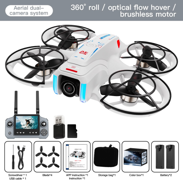 Квадрокоптер AE21 с пультом с экраном 4.3", FPV дрон, камера 480P, до 100 м, бесколлекторная, с камерой