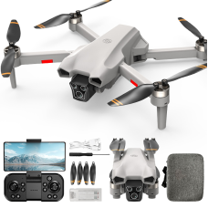 Квадрокоптер дрон L107 PRO 4K с двойной камерой FPV WiFi БК моторы до 200 м складной радиоуправляемый дрон кейс