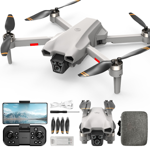 Квадрокоптер дрон L107 PRO  4K з подвійною камерою FPV WiFi БК мотори до 200 м складаний радіокерований дрон кейс