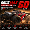 Радіокерована машинка SG118 MAX Brushless 1:18 4WD до 60 км/год позашляховик на пульті, безщітковий RC автомобіль, повний привід