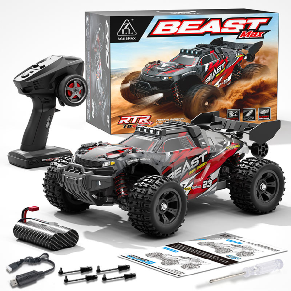 Радіокерована машинка SG118 MAX Brushless 1:18 4WD до 60 км/год позашляховик на пульті, безщітковий RC автомобіль, повний привід