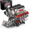 Конструктор двигун V8 Twin Turbo Mould King 10130 з електромотором 2718 деталей — модель двигуна V8, механічний двигун