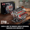 Конструктор двигун V8 Twin Turbo Mould King 10130 з електромотором 2718 деталей — модель двигуна V8, механічний двигун