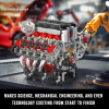 Конструктор двигун V8 Twin Turbo Mould King 10130 з електромотором 2718 деталей — модель двигуна V8, механічний двигун