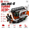 Конструктор двигун вантажівки Mould King 10200 Inline-6 Turbo з електромотором 3236 деталей — модель рядного 6-циліндрового двигун
