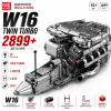 Конструктор двигун W16 Twin Turbo Mould King 10168 з електромотором 2899 деталей — модель двигуна W16, механічний двигун