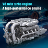 Конструктор двигун W16 Twin Turbo Mould King 10168 з електромотором 2899 деталей — модель двигуна W16, механічний двигун