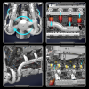 Конструктор двигун W16 Twin Turbo Mould King 10168 з електромотором 2899 деталей — модель двигуна W16, механічний двигун