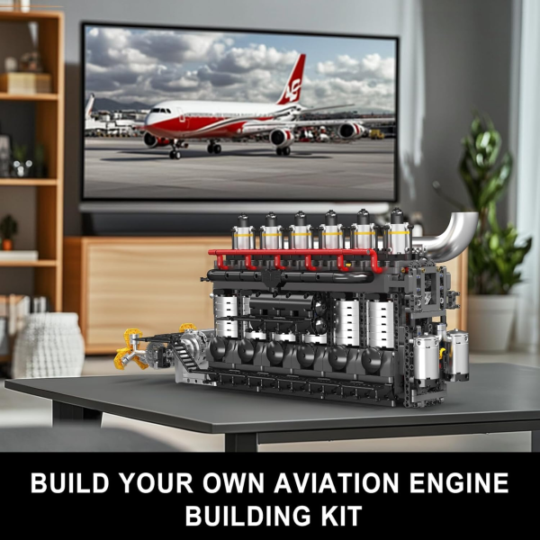 Конструктор двигун авіаносця Inline-6 Mould King 10209 з електромотором 3222 рядного 6-циліндрового дизельного двигуна