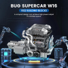 Конструктор двигун гіперкара W16 Mould King 10201 з електромотором 2024 деталі модель двигуна W16 Twin Turbo з коробкою передач