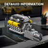 Конструктор двигун W16 Twin Turbo Mould King 10202 з електромотором 1260 деталей модель двигуна W16 з коробкою передач