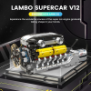 Конструктор двигун W16 Twin Turbo Mould King 10202 з електромотором 1260 деталей модель двигуна W16 з коробкою передач