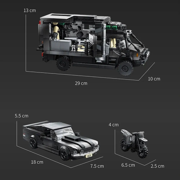 Конструктор 12GO 95003 автодім RV з причепом, спорткаром і мотоциклом 2135 деталей — кемпер 4×4, STEM конструктор