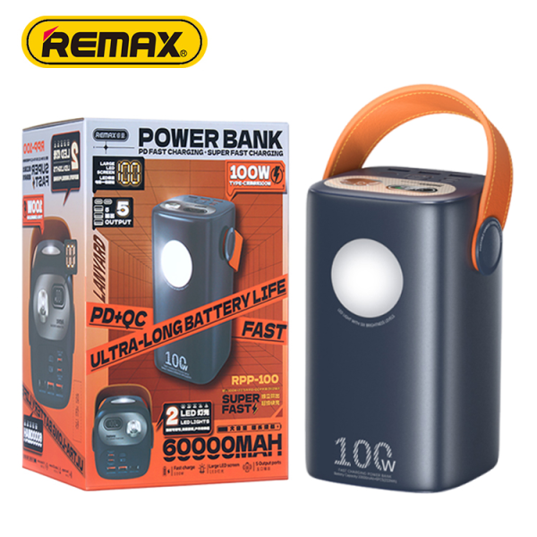 Павербанк REMAX RPP-100 10000 мАг Power Bank з LED-дисплеєм, зовнішній акумулятор 2 USB, Type-C, Micro USB, для смартфона, планшет