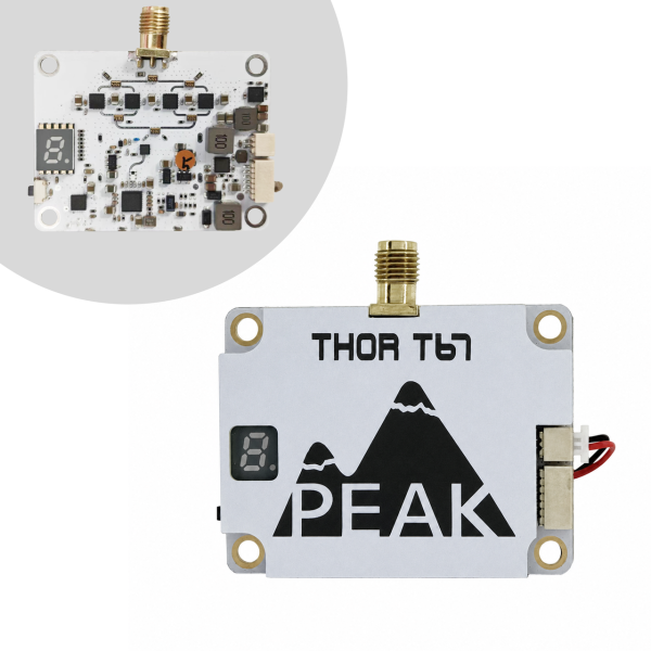 Відеопередавач Peak THOR T67, 6-7GHz, 64 каналів, 25-3000mW, Smart Audio, SMA