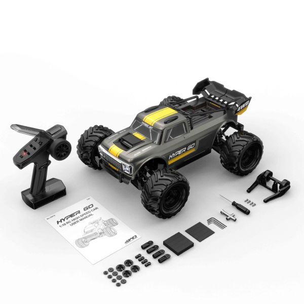 Машинка на пульті керування MJX Hyper Go 10210 1:10 4WD 80+ км/год, безщітковий позашляховик RC монстр-трак із металевою трансмісі