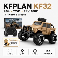 Міні машинка на радіокеруванні KFPLAN KF32 1:64 з FPV камерою 480P, RC авто 2WD на пульті 2.4GHz, пропорційне керування