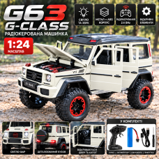 Радіокерована машинка у дизайні Mercedes-AMG G63 G-Class 1:24 — металева RC модель Die-Cast на пульті, світло, звук, колекційний а
