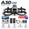 Квадрокоптер A30 з камерою 8K міні дрон з Optical Flow, камерою 180°, Wi-Fi, захистом пропелерів, до 150 м, 2 акумулятори
