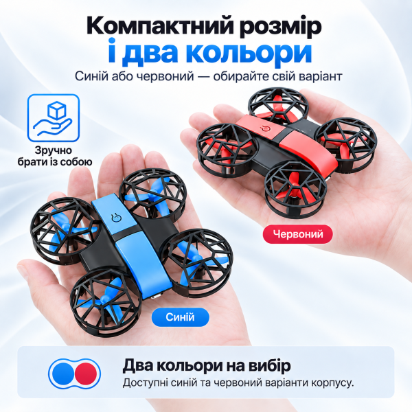 Квадрокоптер NO.812 з HD камерою — Brushless дрон Wi-Fi, оптична стабілізація, обхід перешкод, утримання висоти, захист пропелерів