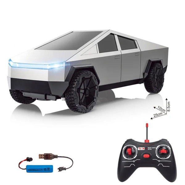 Радіокерована машинка Cybertruck 1:24, RC пікап на пульті 2.4GHz, металева модель авто, світло, звук